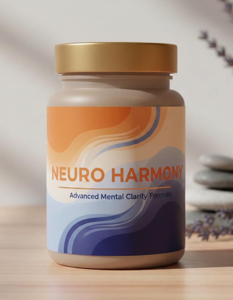 NEURO HARMONY bottle with product label in blue and gold design